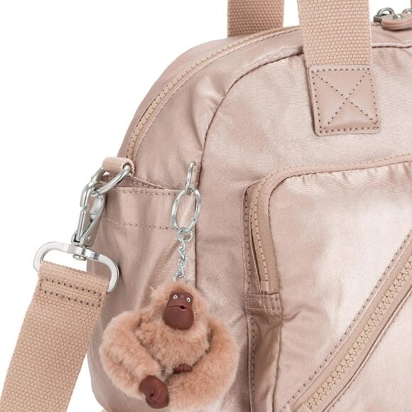 NWT Kipling Women's Defea Tan Nylon Adjustable Crossbody Satchel Shoulder Bag - Picture 6 of 8